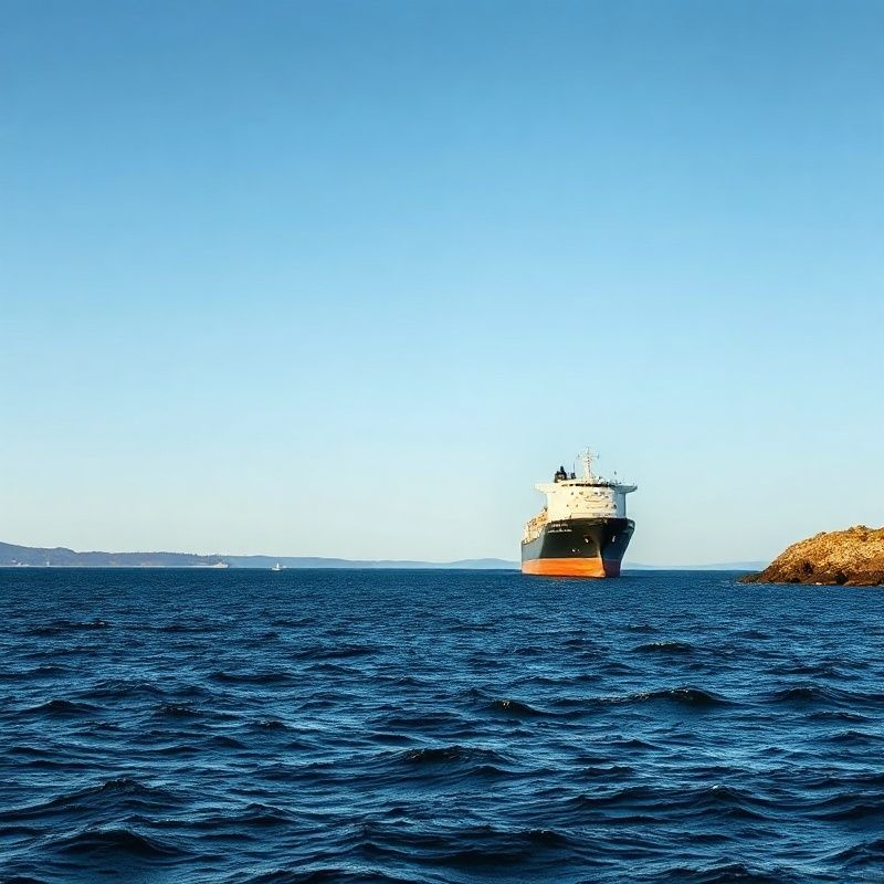 Cargo ship entering the Port of Halifax under a wide open sky