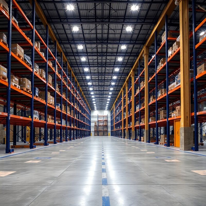 Interior of a modern Halifax logistics warehouse with tall racking bays